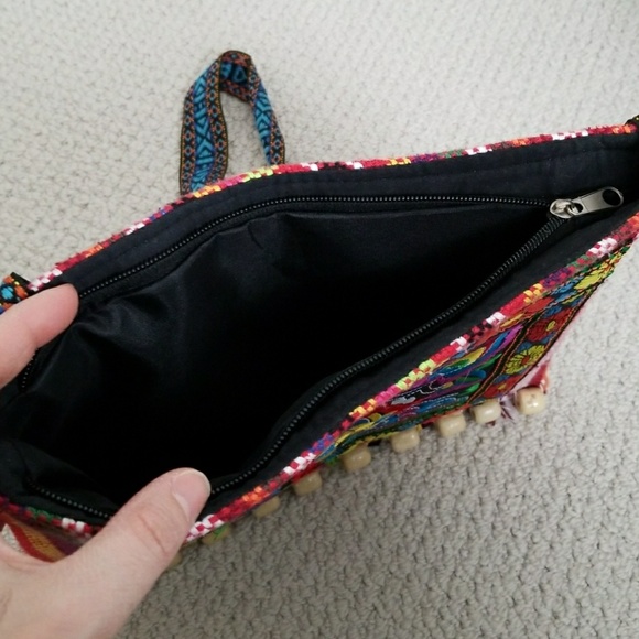 Womens Ethnic Embroidered Beaded Fabric Crossbody - Picture 5 of 5